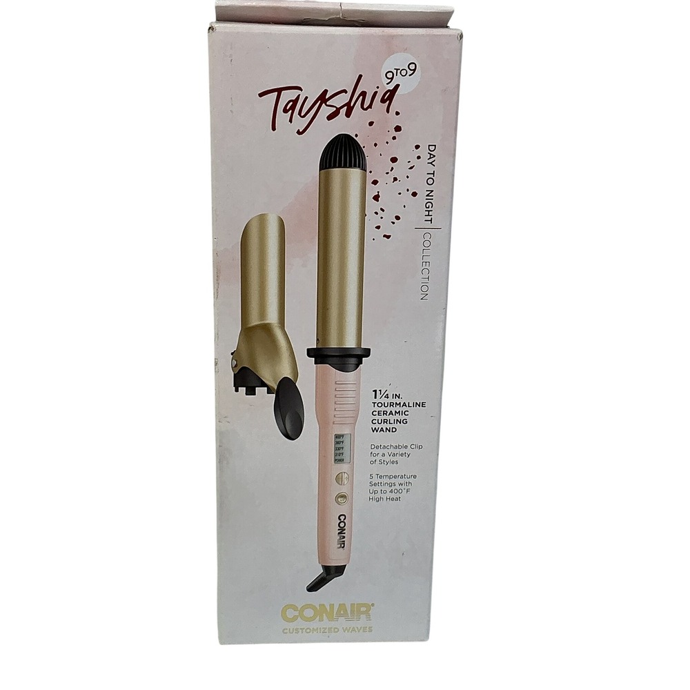 Conair Tayshia 9 to 9 1.25" Tourmaline Ceramic Curling Wand New Open‎ Box NEW